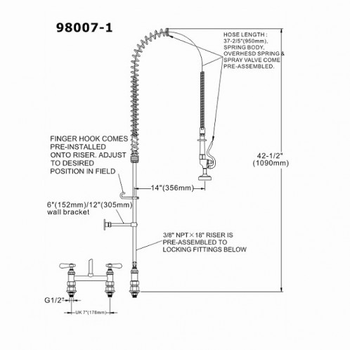 Pre Rinse Spray - Double Pedestal Pre Rinse Spray - Double Pedestal