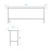 Stainless Steel Catering Prep Table - 2100 x 600mm