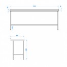 Stainless Steel Catering Prep Table - 2100 x 600mm