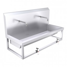 1200mm High Back Wash Trough, Leg Pedal Operated