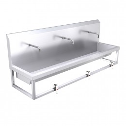 1800mm High Back Wash Trough, Leg Pedal Operated