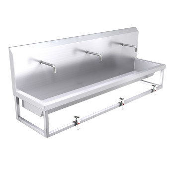 1800mm High Back Wash Trough, Leg Pedal Operated
