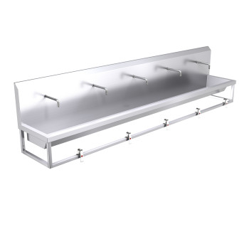 3000mm High Back Wash Trough, Leg Pedal Operated