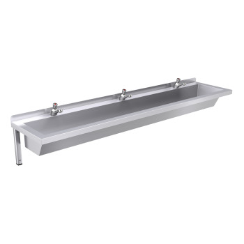 1800mm Wash Trough, Self Closing Taps