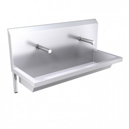 1200mm High Back Wash Trough, Sensor Operated Taps