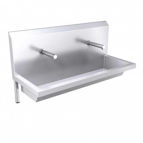 1200mm High Back Wash Trough, Sensor Operated Taps