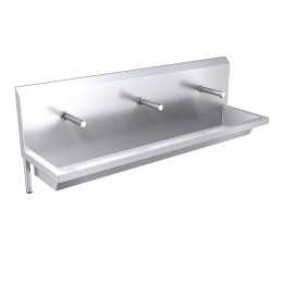 1800mm High Back Wash Trough, Sensor Operated Taps