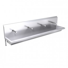 2400mm High Back Wash Trough, Sensor Operated Taps