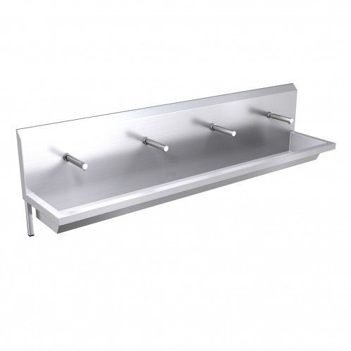 2400mm High Back Wash Trough, Sensor Operated Taps