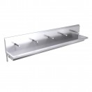 3000mm High Back Wash Trough, Sensor Operated Taps