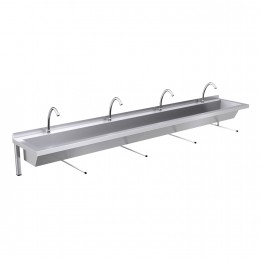2400mm Wash Trough, Wall Rod Operated