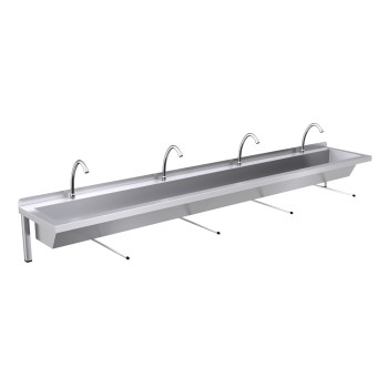 2400mm Wash Trough, Wall Rod Operated