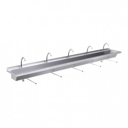 3000mm Wash Trough, Wall Rod Operated