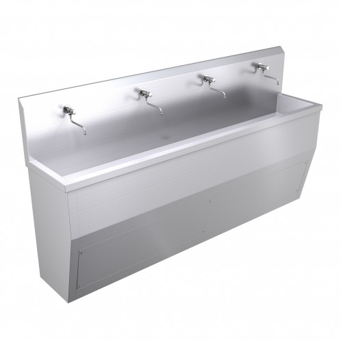 2400mm Free Standing Wash Trough, Self Closing Taps 2400mm Free Standing Wash Trough, Self Closing Taps