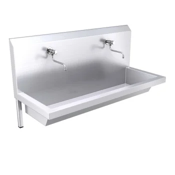 1200mm High Back Wash Trough, Self Closing Taps
