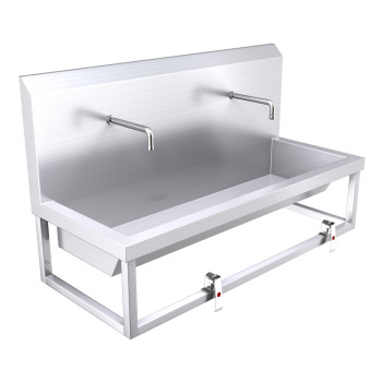 1200mm High Back Wash Trough, Leg Pedal Operated