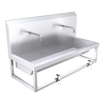 1200mm High Back Wash Trough, Leg Pedal Operated