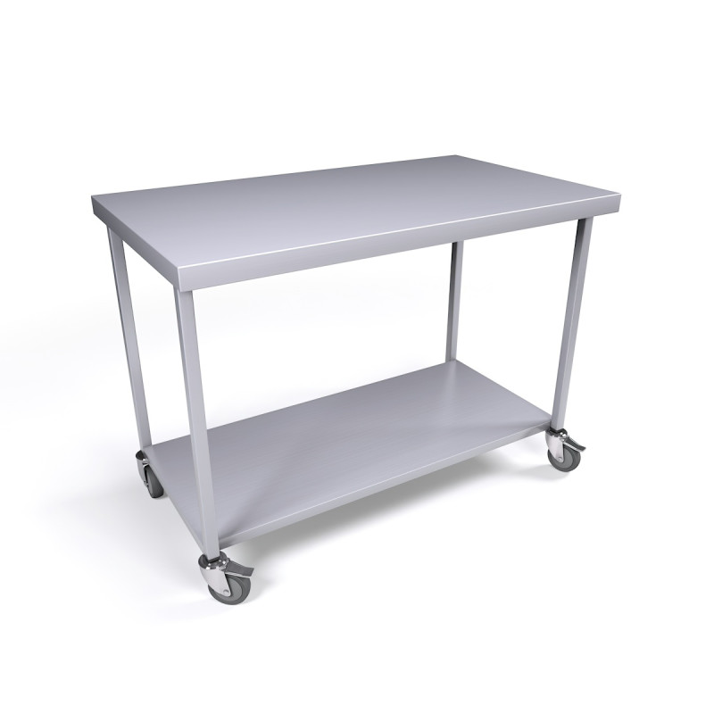 1200 x 700mm Mobile Stainless Steel Table