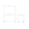 1200 x 700mm Mobile Stainless Steel Table