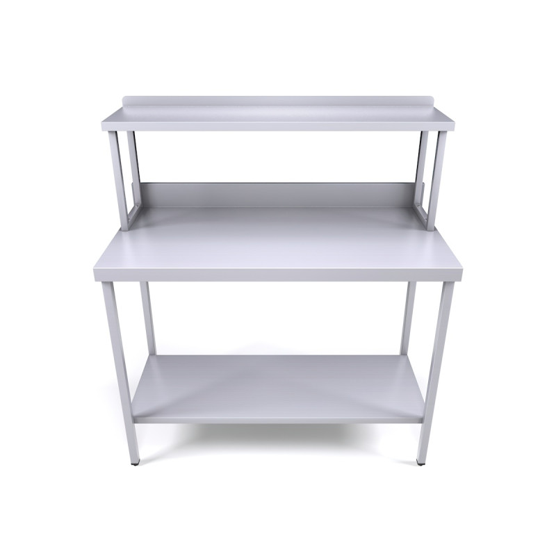 1200 x 600mm Stainless Steel Wall Table & Gantry