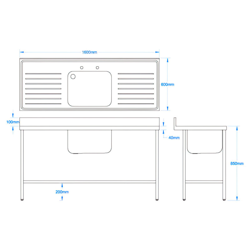 1600 x 600mm 'Laundry' Sink