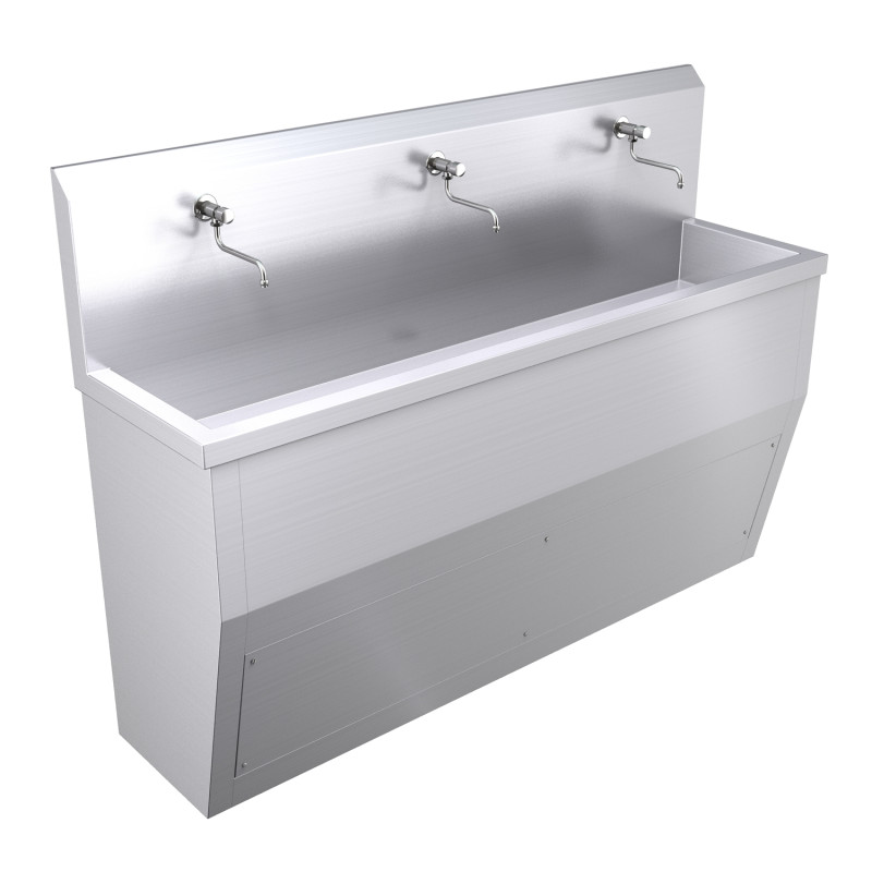 1800mm Free Standing Wash Trough, Self Closing Taps