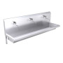 1800mm High Back Wash Trough, Self Closing Taps