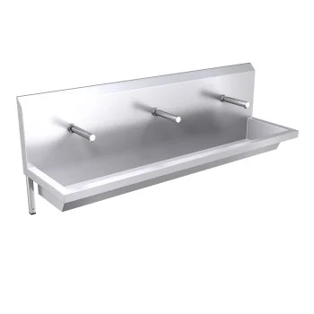 1800mm High Back Wash Trough, Sensor Operated Taps