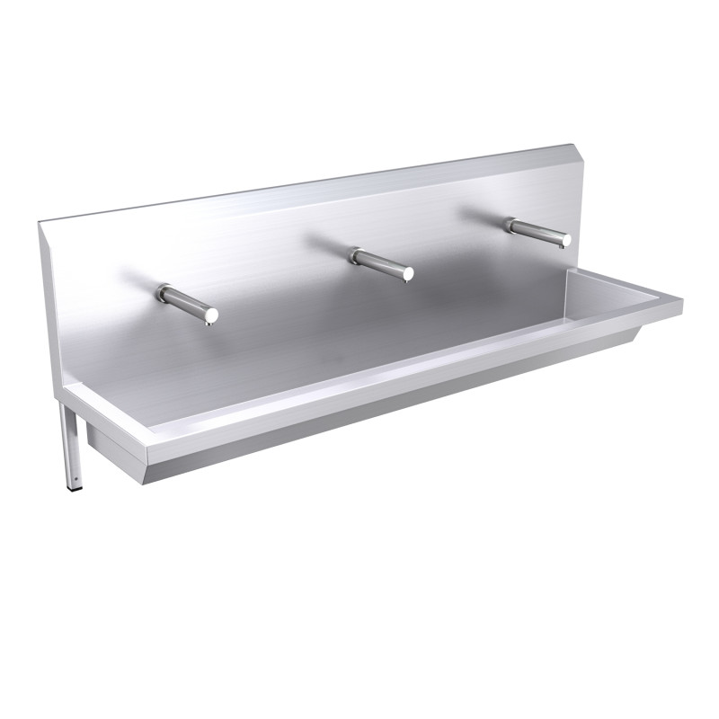 1800mm High Back Wash Trough, Sensor Operated Taps