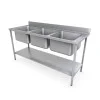 1800 x 700mm Triple Bowl Sink 
