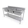 1800 x 700mm Triple Bowl Sink 