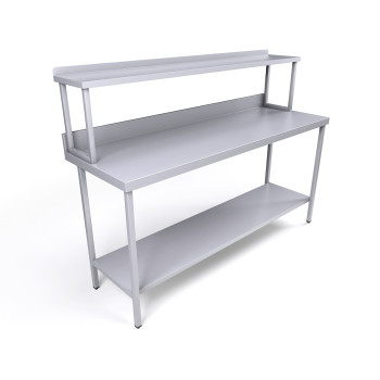 1800 x 600mm Stainless Steel Wall Table & Gantry