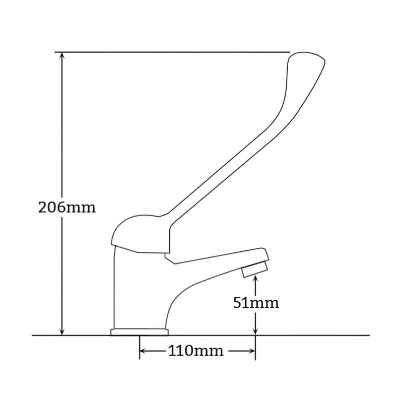 Long Lever Monobloc Basin Tap