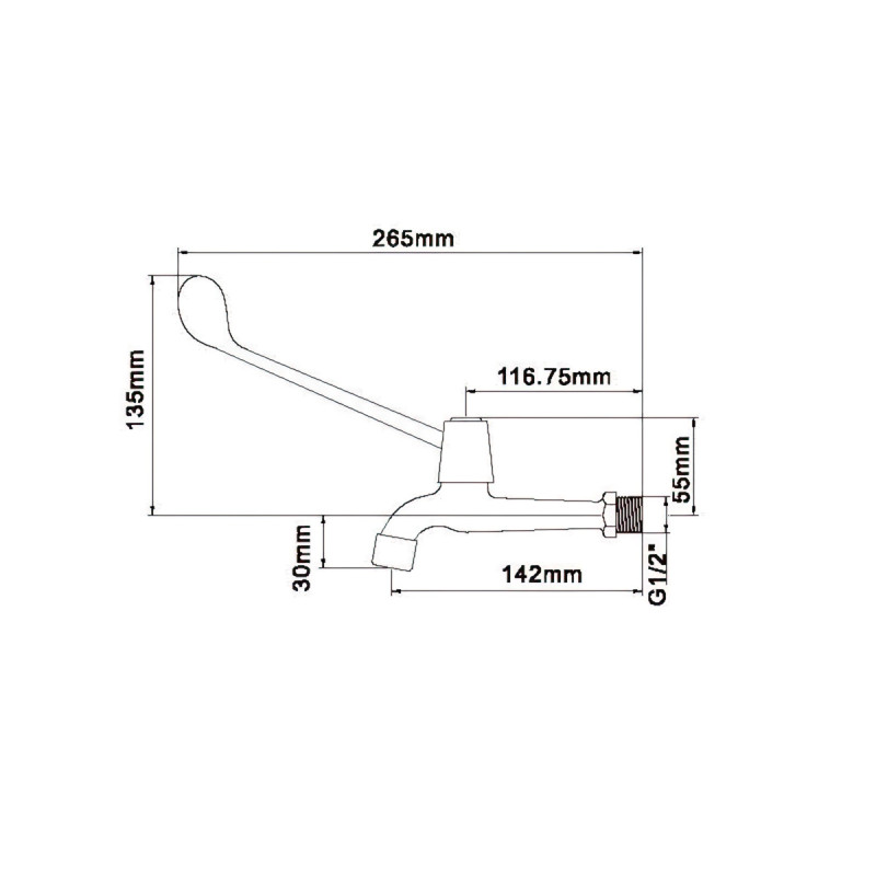 Long Lever Wall Bib Tap