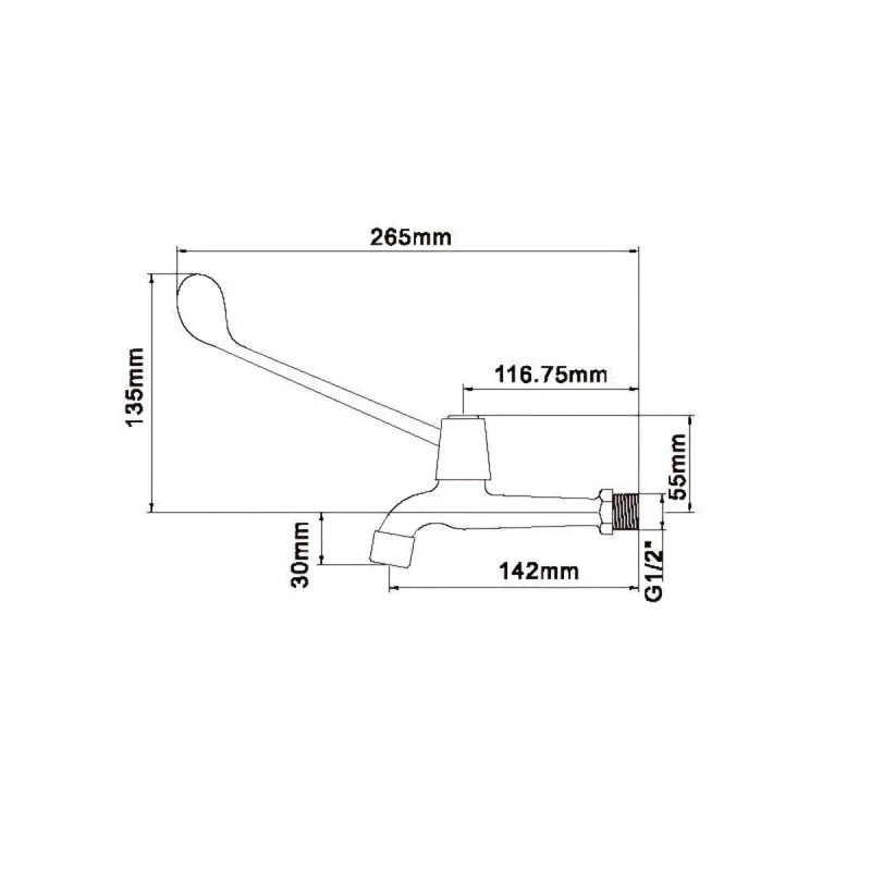Long Lever Wall Bib Tap