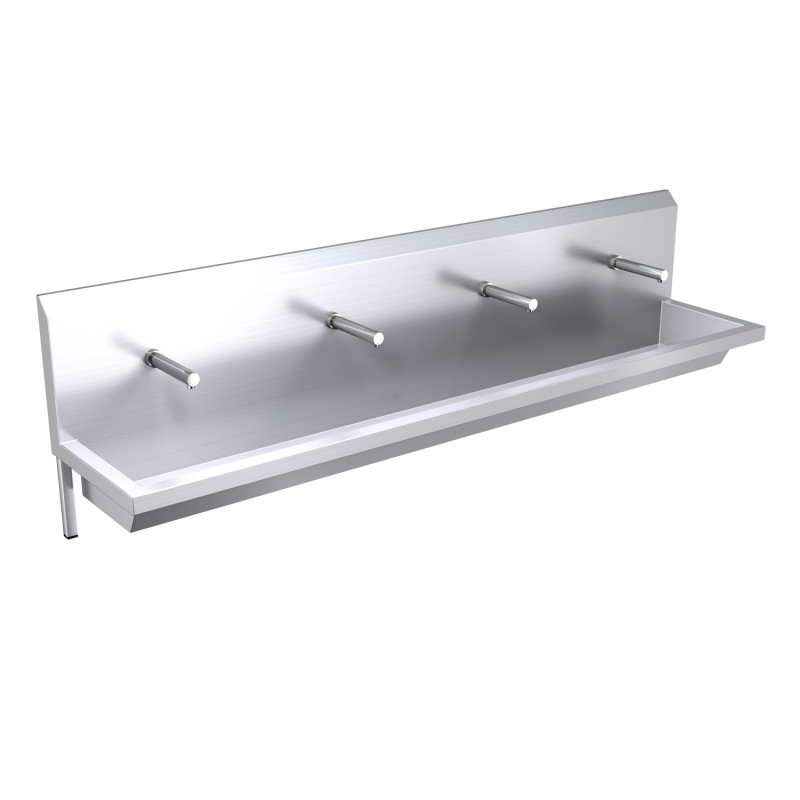 2400mm High Back Wash Trough, Sensor Operated Taps
