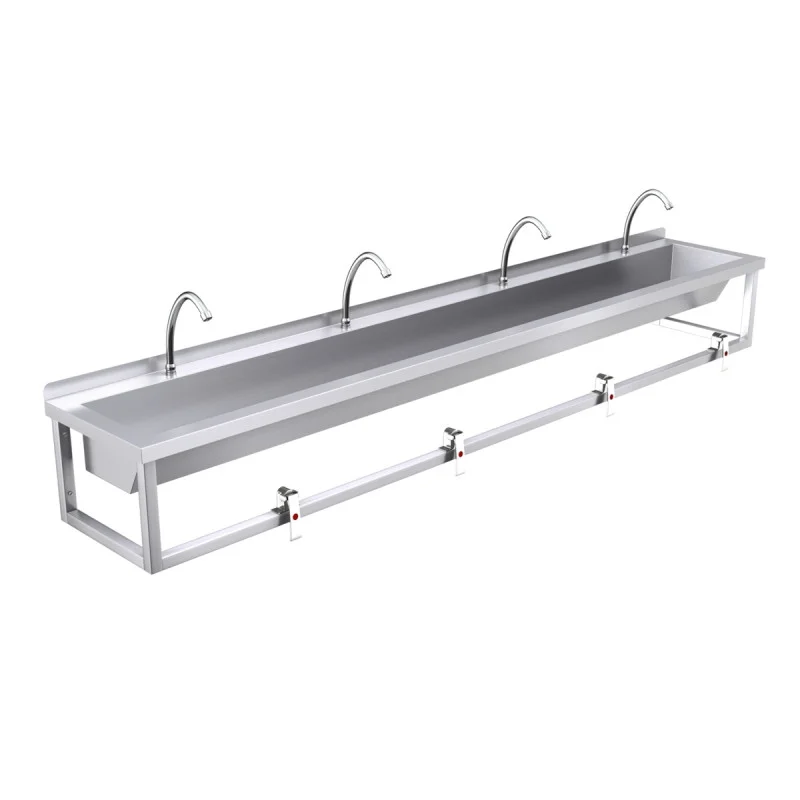 2400mm Wash Trough, Leg Pedal Operated