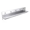 3000mm High Back Wash Trough, Self Closing Taps