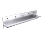 3000mm High Back Wash Trough, Self Closing Taps
