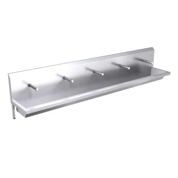 3000mm High Back Wash Trough, Sensor Operated Taps
