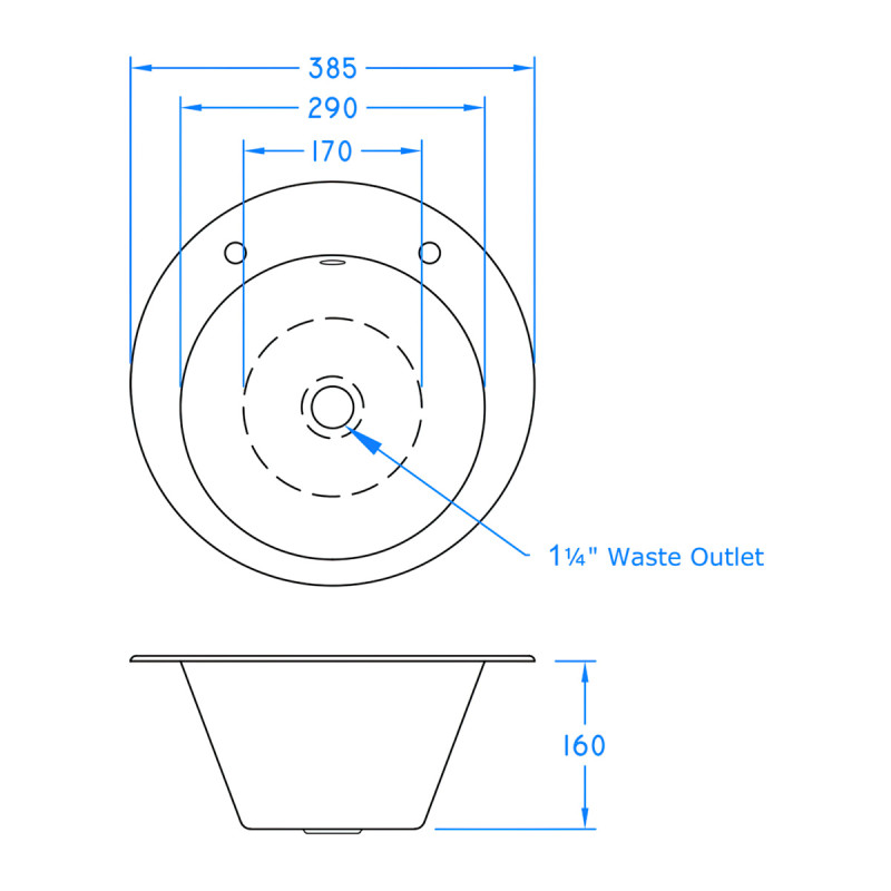 Inset Stainless Steel Hand Basin (With Tap Holes)