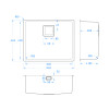 Undermount Sink Bowl  500 x 400 x 200