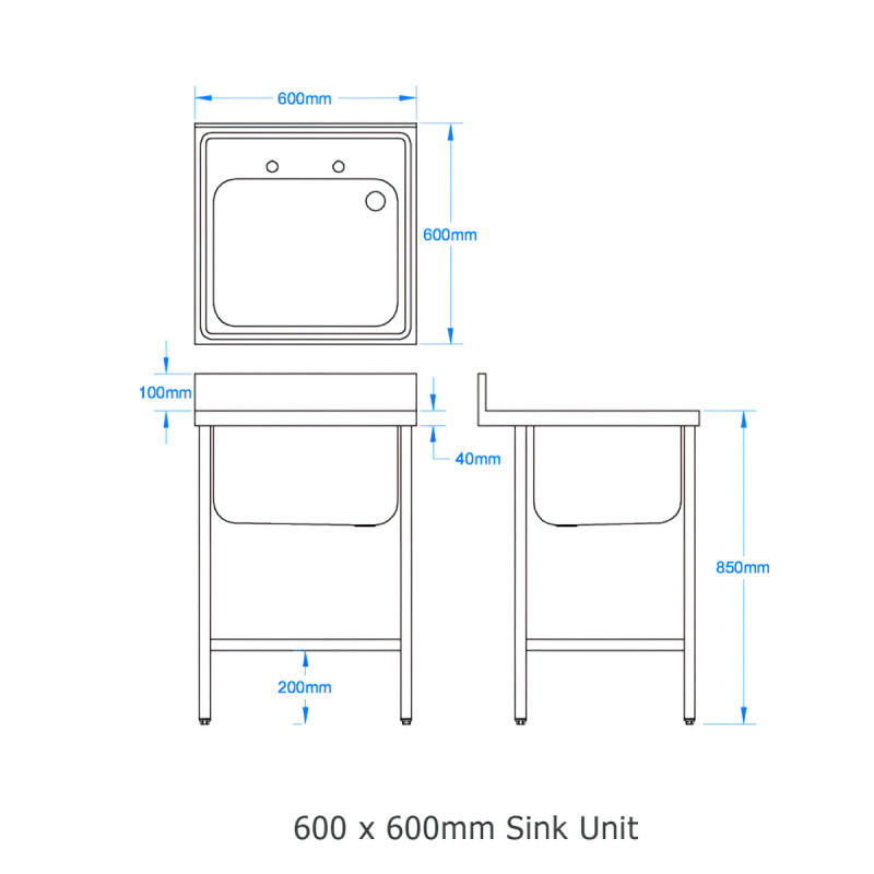 600 x 600mm Sink