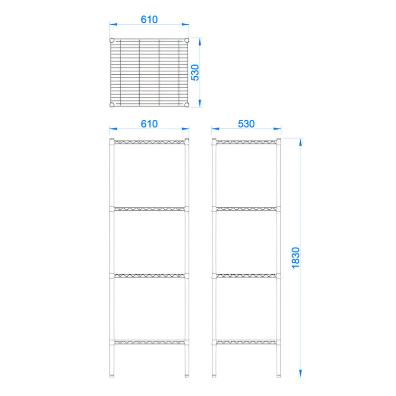 610mm Chrome Wire Racking
