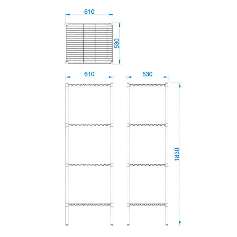 610mm Chrome Wire Racking