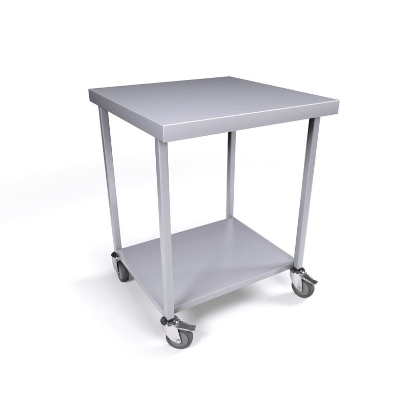 700 x 700mm Mobile Stainless Steel Table