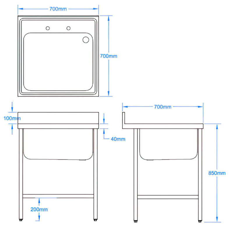 700 x 700mm Sink