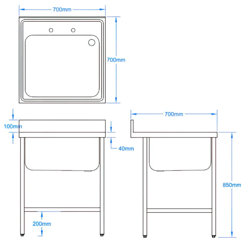 700 x 700mm Sink