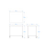 900 x 700mm Mobile Stainless Steel Table