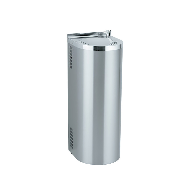 Stainless Steel Back-to-Wall Pedestal Drinking Fountain